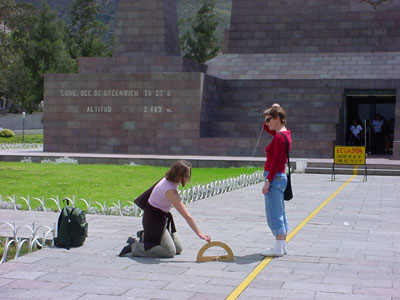 Measuring the Sun's Altitude On the Equator at Mitad del Mundo